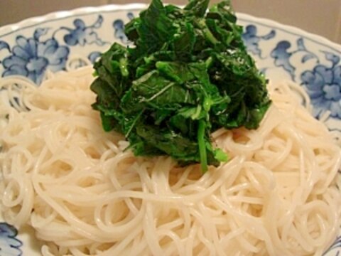 ねばねば素麺　モロヘイヤ入り♥